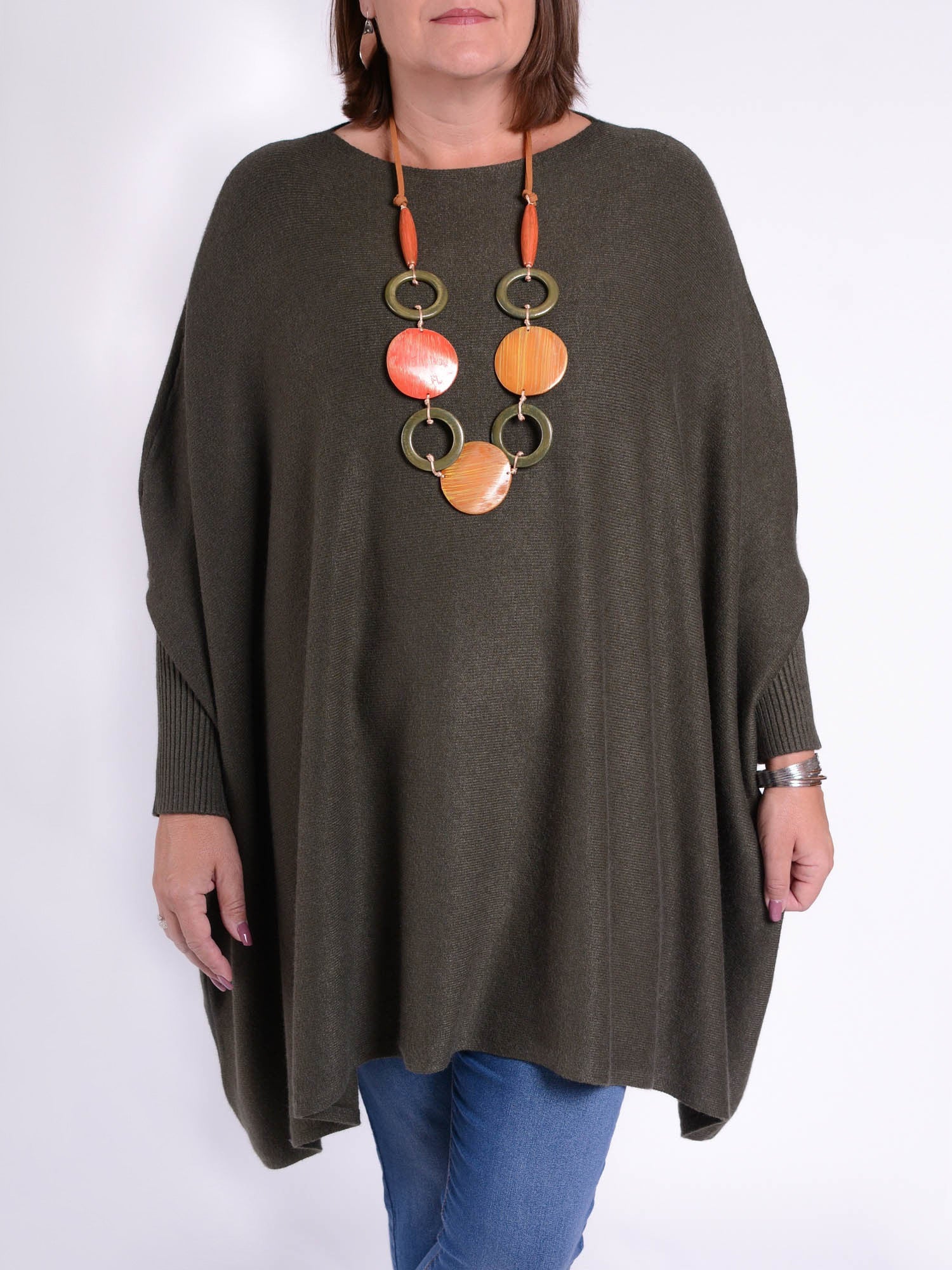 Soft Knit Batwing Sleeve Jumper  - 2700, Jumpers & Cardigans, Pure Plus Clothing, Lagenlook Clothing, Plus Size Fashion, Over 50 Fashion