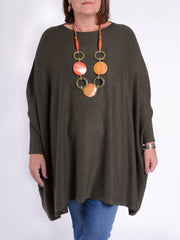 Soft Knit Batwing Sleeve Jumper  - 2700, Jumpers & Cardigans, Pure Plus Clothing, Lagenlook Clothing, Plus Size Fashion, Over 50 Fashion