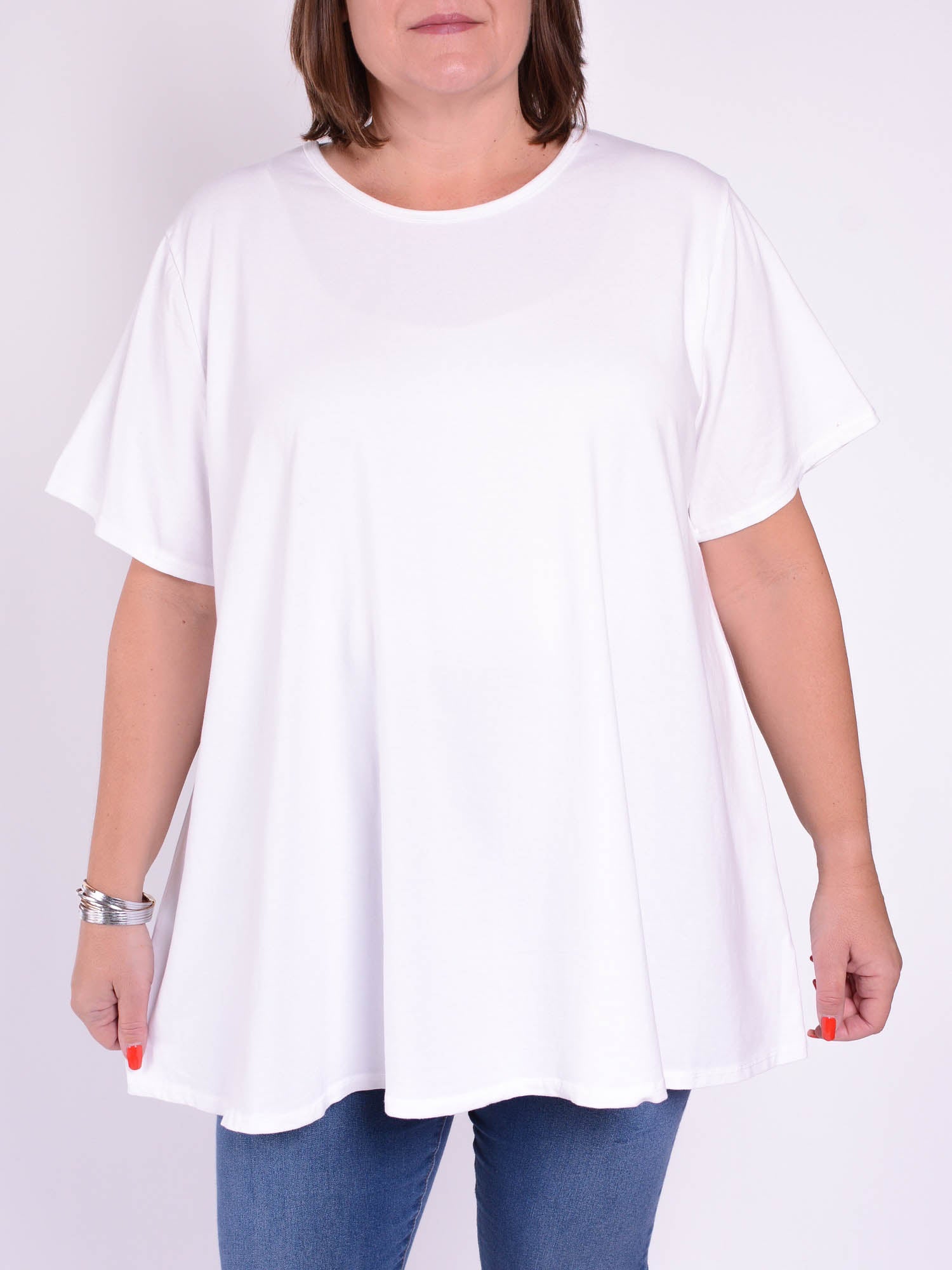 Basic Cotton Swing T Shirt - Round Neck 10516, Tops & Shirts, Pure Plus Clothing, Lagenlook Clothing, Plus Size Fashion, Over 50 Fashion