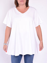 Basic Cotton Swing T Shirt - V Neck 10520, Tops & Shirts, Pure Plus Clothing, Lagenlook Clothing, Plus Size Fashion, Over 50 Fashion
