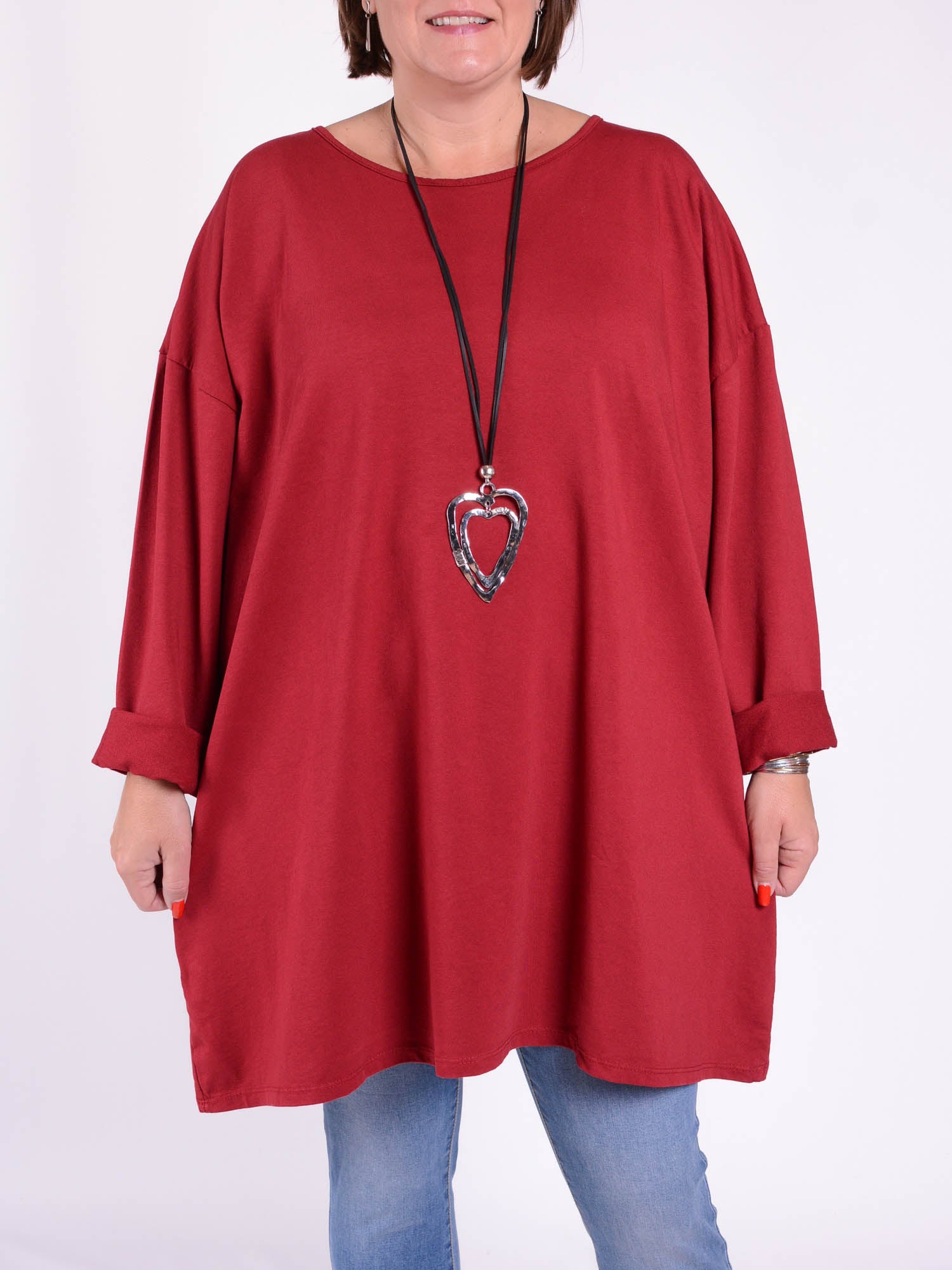 Basic Cotton Top - 9482 PLAIN, Tops & Shirts, Pure Plus Clothing, Lagenlook Clothing, Plus Size Fashion, Over 50 Fashion