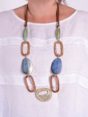 Oval Wooden Necklace - 90316, Necklaces & Pendants, Pure Plus Clothing, Lagenlook Clothing, Plus Size Fashion, Over 50 Fashion