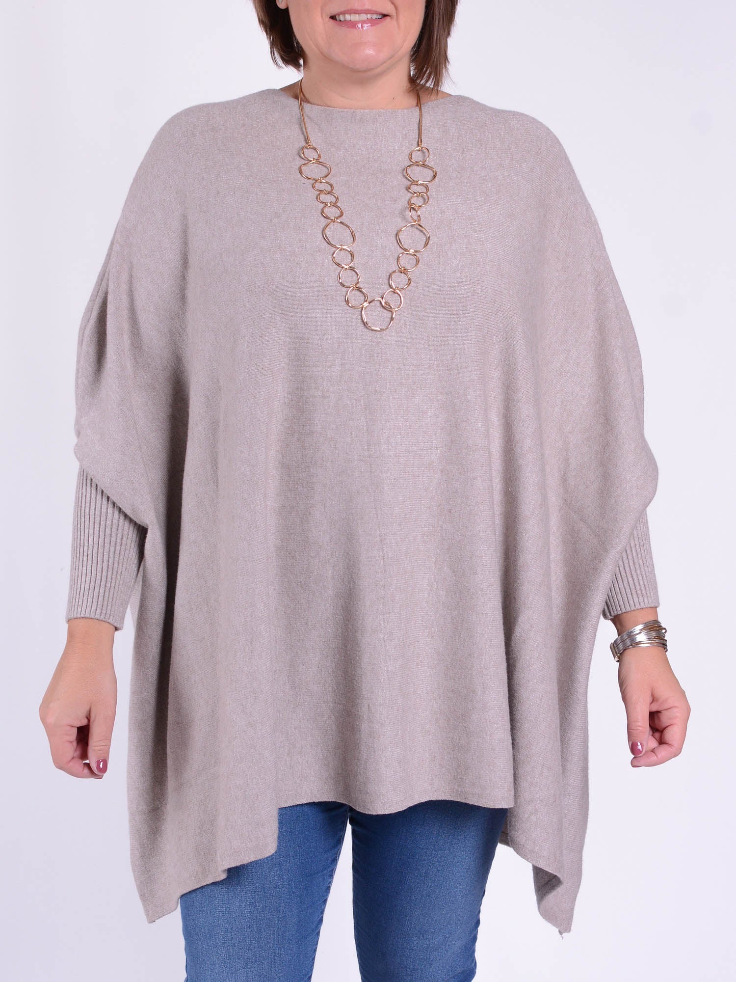 Soft Knit Batwing Sleeve Jumper  - 2700, Jumpers & Cardigans, Pure Plus Clothing, Lagenlook Clothing, Plus Size Fashion, Over 50 Fashion
