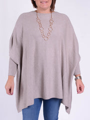 Soft Knit Batwing Sleeve Jumper  - 2700, Jumpers & Cardigans, Pure Plus Clothing, Lagenlook Clothing, Plus Size Fashion, Over 50 Fashion