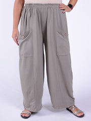 Lagenlook Wide Leg Trousers Cotton - 9461C, , Pure Plus Clothing, Lagenlook Clothing, Plus Size Fashion, Over 50 Fashion