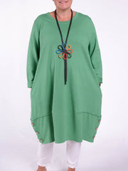 Lagenlook Buttoned Hem Dress - 10667, Dresses, Pure Plus Clothing, Lagenlook Clothing, Plus Size Fashion, Over 50 Fashion