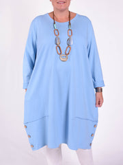 Lagenlook Buttoned Hem Dress - 10667, Dresses, Pure Plus Clothing, Lagenlook Clothing, Plus Size Fashion, Over 50 Fashion