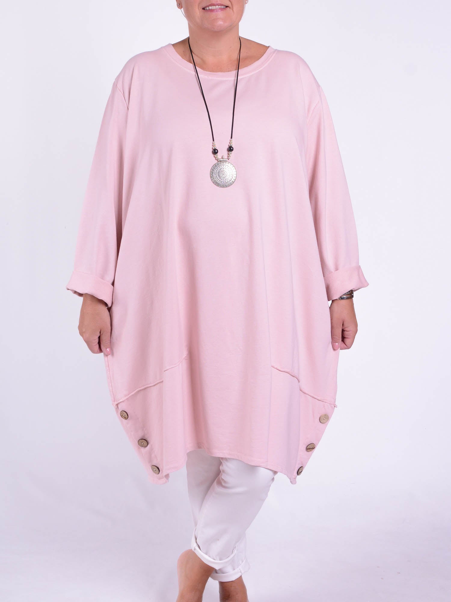 Lagenlook Buttoned Hem Dress - 10667, Dresses, Pure Plus Clothing, Lagenlook Clothing, Plus Size Fashion, Over 50 Fashion