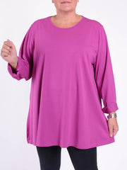 Cotton Swing Top - Round Neck 20516 LONG SLEEVE, Tops & Shirts, Pure Plus Clothing, Lagenlook Clothing, Plus Size Fashion, Over 50 Fashion