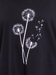 Oversized Sweathsirt - Dandelion Print - 9482, Tops & Shirts, Pure Plus Clothing, Lagenlook Clothing, Plus Size Fashion, Over 50 Fashion