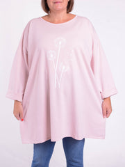 Oversized Sweathsirt - Dandelion Print - 9482, Tops & Shirts, Pure Plus Clothing, Lagenlook Clothing, Plus Size Fashion, Over 50 Fashion