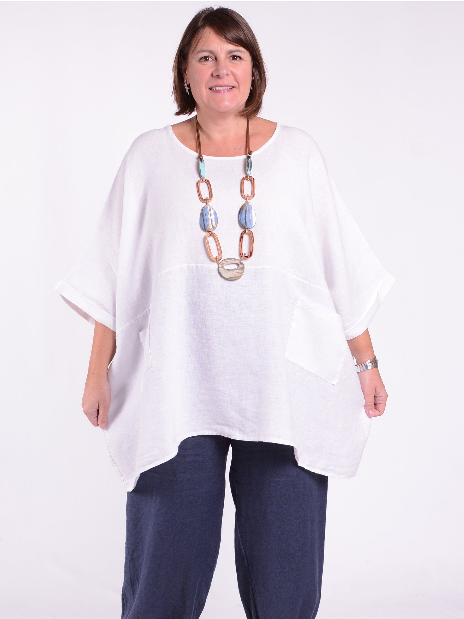 Lagenlook Oversized Linen Tunic -10077 LINEN, , Pure Plus Clothing, Lagenlook Clothing, Plus Size Fashion, Over 50 Fashion