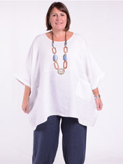 Lagenlook Oversized Linen Tunic -10077 LINEN, , Pure Plus Clothing, Lagenlook Clothing, Plus Size Fashion, Over 50 Fashion