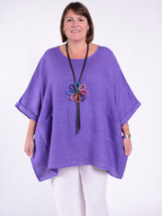 Lagenlook Oversized Linen Tunic -10077 LINEN, , Pure Plus Clothing, Lagenlook Clothing, Plus Size Fashion, Over 50 Fashion