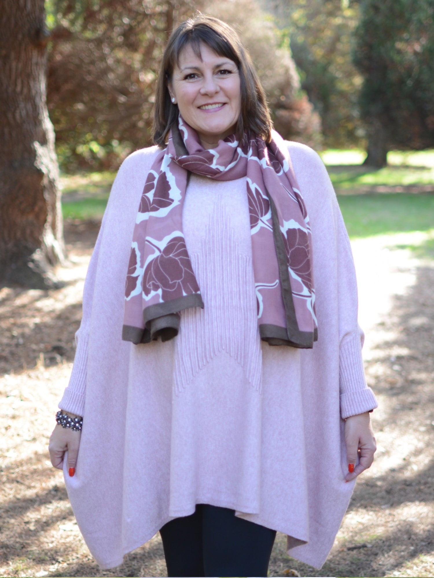 Soft Knit Batwing Sleeve Jumper with Star design - 3600, Jumpers & Cardigans, Pure Plus Clothing, Lagenlook Clothing, Plus Size Fashion, Over 50 Fashion